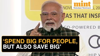 What is Spending Big and Saving Big Policy of Government  PM Modi at HT Leadership Summit 2024 [upl. by Merritt264]