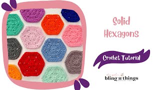 How to Crochet Solid Hexagons Hexagon Crochet Tutorial [upl. by Osmo44]