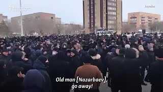 People Detained During Kazakh Fuel Protests [upl. by Hsak657]