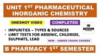 Unit 1 inorganic chemistry  Complete  pharmaceutical inorganic chemistry 1st semester  Carewell [upl. by Buller]