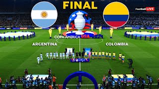 ARGENTINA vs COLOMBIA  FINAL Copa America 2024  Full Match All Goals  Realistic PES Gameplay [upl. by Harle]