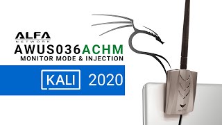 ALFA AWUS036ACHM How to change to Monitor mode and verify injection is working in Kali Linux 20204 [upl. by Arrio273]