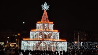 Lithuania Vilnius Christmas Tree 2023 Vilniaus Kalėdų eglė 2023 Різдвяна ялинка Вільнюса 2023 [upl. by Jaclyn]