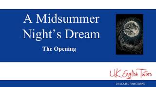 A Midsummer Nights Dream  The Opening Lines [upl. by Sidoon]