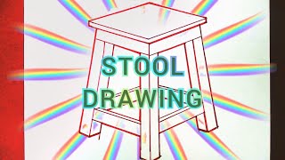 Chair  Wooden Stool Line Drawing very easy step by step how to draw styleBalaj Arts [upl. by Devad]