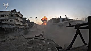 Israeli Merkava tank in action in the Gaza Strip  POV Footage [upl. by Idet]