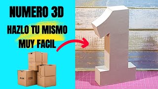 😃💞CÓMO HACER NÚMEROS 3D💞Cartón DIY 👍 [upl. by Etteniuqna105]