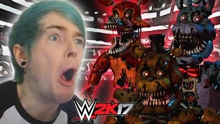 DANTDM vs FIVE NIGHTS AT FREDDYS  WWE 2K17 [upl. by Ecirtaemed]