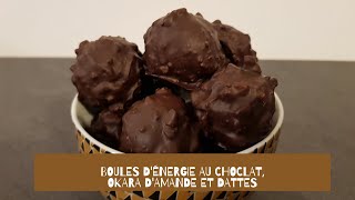 Boules dénergie au chocolat okara damande et dattes [upl. by Noryb]