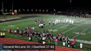 Live Broadcast General McLane  Clearfield 4A Football 1R [upl. by Dlarrej]