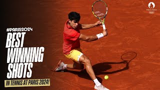 🏆 Insane tennis winning shots at Paris2024 🎾 [upl. by Nayr]