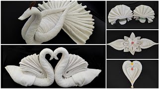 5 Ideas of Towel art  Towel folding Design [upl. by Atelra764]