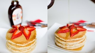 Pancakes vegan  senza latte senza uova con farina integrale RICETTA FACILE [upl. by Hctud]