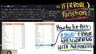 BONUS Using AVERAGEIFSFix DIV0 Error w IFERROR  Management Information Systems 33136370 [upl. by Noicpesnoc788]