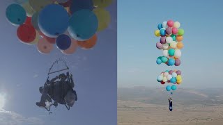 100 Helium Balloons Carry Man in Lawn Chair For 15 Miles [upl. by Falkner]