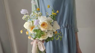 CUTE ROUND BOUQUET MAKING FLOWER LESSON 🕊KOREAN FLOIST [upl. by Htebasil]