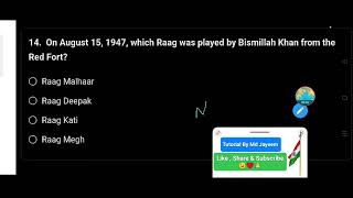 On August 15 1947 which Raag was played by Bismillah Khan from the Red Fort [upl. by Nitnert143]