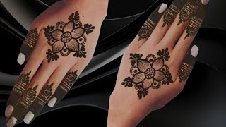 beautiful flower back hand mehndi design very stylist neck back hand mehndi design [upl. by Meave]