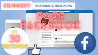 comment changer le nom page facebook en 30 seconde [upl. by Duff]