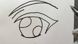 Drawing anime eyes Drawing anime eyes for beginners [upl. by Silsbye]