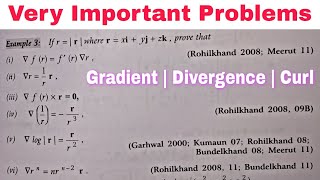 GRADIENT DIVERGENCE CURL IN HINDI  PROBLEM 4 [upl. by Nalyt295]