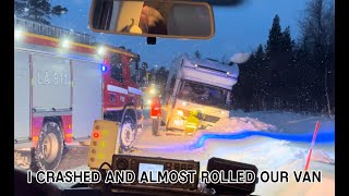 I CRASHED AND ALMOST ROLLED OUR MOTORHOME FINNISH LAPLAND THE ARCTIC CIRCLE [upl. by Asirrom]