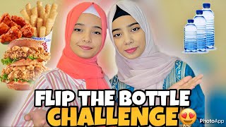 FLIP THE BOTTLE CHALLENGE🍔🥘 [upl. by Htilil]