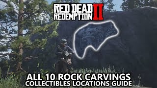 Red Dead Redemption 2  All 10 Rock Carvings Locations  Geology for Beginners  Required for 100 [upl. by Annaej]