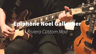 Epiphone Noel Gallagher Riviera Dark Red Wine Heavy Aged Super Mod w Mojotone â€˜59 Clone Humbucker [upl. by Aicetel698]