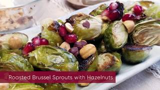 Simple Holiday Side Roasted Brussels Sprouts with Hazelnuts and Pomegranate Seeds [upl. by Wernher556]