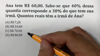 Problema de Porcentagem para Concursos [upl. by Ymirej]