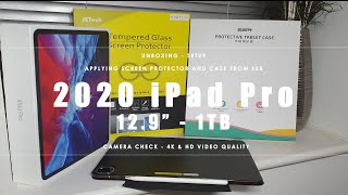 iPad Pro 2020 129quot 1TB  Unboxing  Setting Up JETech Screen Protector  ESR iPad Case [upl. by Jessika600]