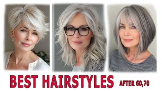 35 Best Hairstyles 2024 for Women Over 6070Haircuts for Fine and Thin Hair for Gray Hair [upl. by Yllime]