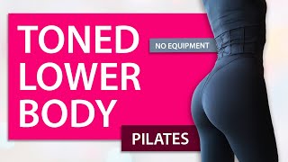 PILATES FOR TONED LOWER BODY at home in 21 days  fat reduction no equipment  hourglass body [upl. by Rhianon]