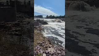 The waterfalls at Falls Park in Sioux Falls S Dakota in flood stage [upl. by Eicats]