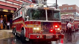 FIRST VIDEO BRAND NEW FDNY RESCUE 3 RESPONDING WITH YELP AND REAL FEDERAL Q [upl. by Roarke]