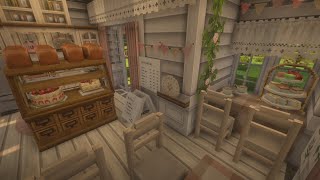 minecraft je 1122 build  🩷 coquette cafe interior  miniaturia amp cocricot mod [upl. by Eliak]