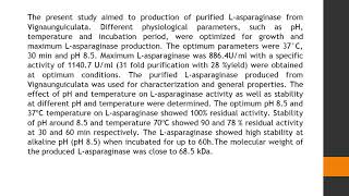 Anticancer Activity of L Asparaginase Produced from Vigna Unguiculata WSR 51 1 12 [upl. by Utas586]