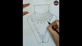 jewellery design drawing necklace jewellery youtubeshorts shorts necklacesdesign [upl. by Markman]