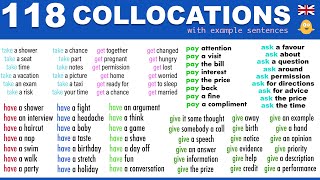 Learn 118 COMMON Collocations in English used in Daily Conversations [upl. by Kathe]