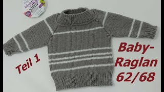 Raglan für Baby stricken  Teil 1 [upl. by Vas26]