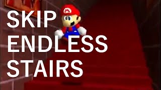 Super Mario 64  Skip Endless Stairs Glitch Backwards Long Jump [upl. by Retnyw251]