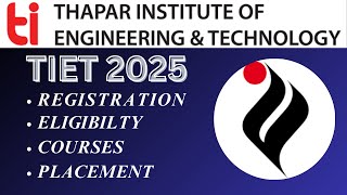 📢THAPAR UNIVERSITY COURSES FEE PLACEMENT ADMISSION WORTH OR NOT TIET2025 [upl. by Blanche52]