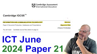 2024 June Paper 21 Cambridge 0417 ICT IGCSE MUST WATCH [upl. by Schramke]