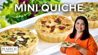 Super EASY Mini Quiche Recipe  Quiche 3 Ways [upl. by Ainod]