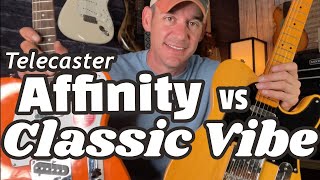 Comparing the Affinity Telecaster to The Classic Vibe 50s Tele Fender Squire Tele [upl. by Aynuat]