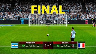 Argentina Vs France  FINAL  Penalty Shootout FIFA World Cup 2022  Messi vs Mbappe  PES Gameplay [upl. by Aihsiym223]