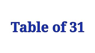 Table of 31 in English [upl. by Hannej]