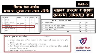 TSC day 6  साइबर अपराध र सुरक्षा सम्बन्धी आधारभूत ज्ञान [upl. by Olnay]