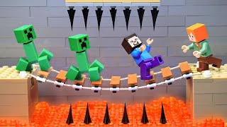 Survive 100 Days in LEGO Minecraft  Best of Lego Stop Motion Animation Compilation 1  Brickmine [upl. by Iy525]